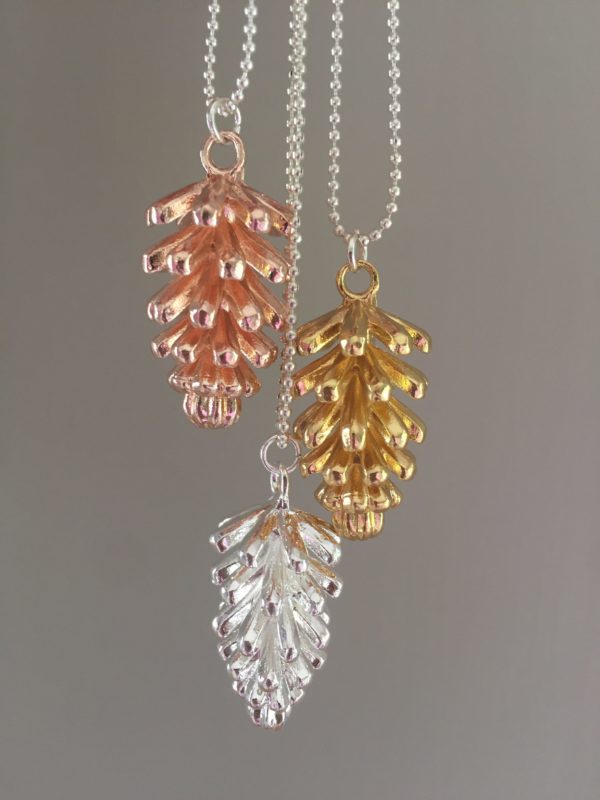 Fir Cone Necklace, Rose Gold - Image 2