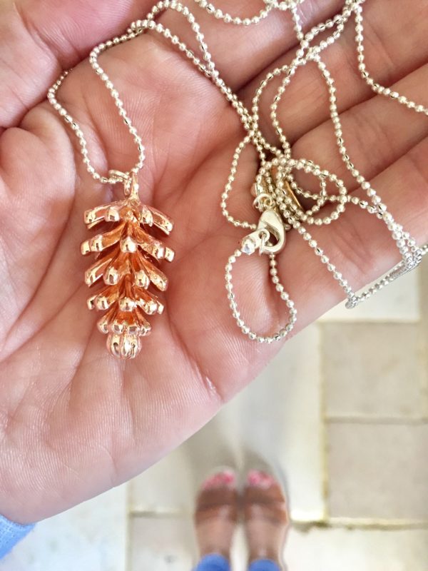 Fir Cone Necklace, Rose Gold - Image 7