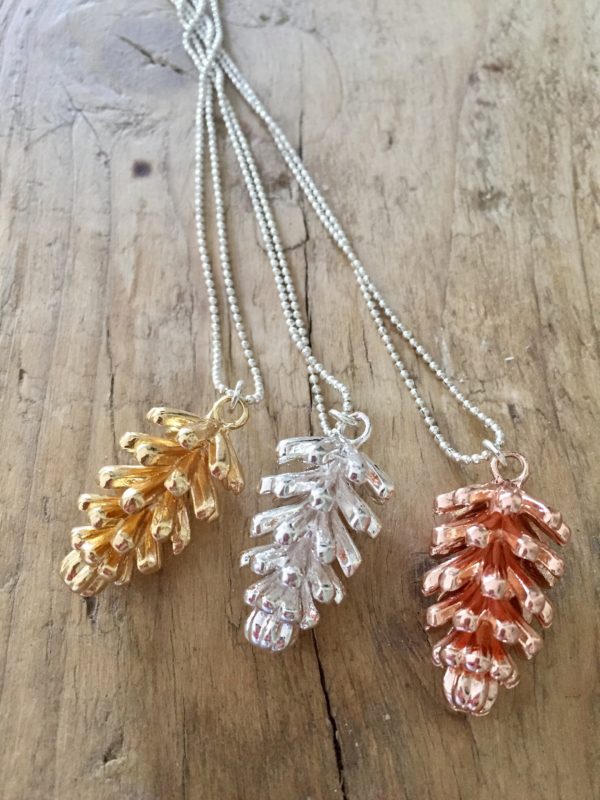 Fir Cone Necklace, Rose Gold - Image 6