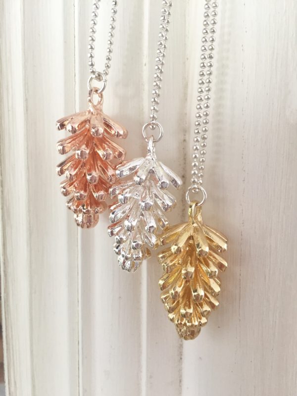 Fir Cone Necklace, Rose Gold - Image 4